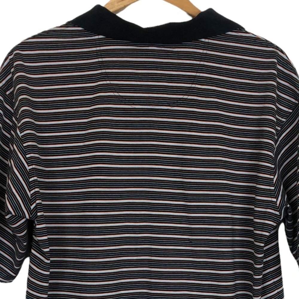 St. Andrews of Scotland Men's Golf Polo Shirt Sz Large Short Sleeve Striped Blue - Picture 5 of 10